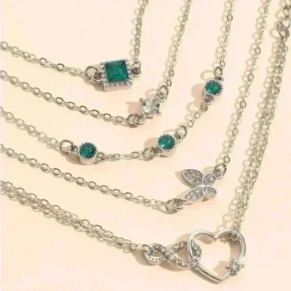 ⚠️Clearance 5pcs Silver And Green Bracelet Set - Picture 4 of 6